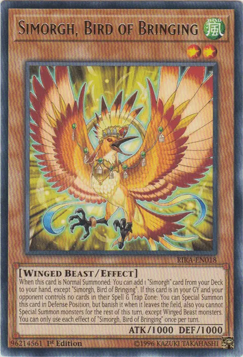Simorgh, Bird of Bringing [RIRA-EN018] Rare - Doe's Cards