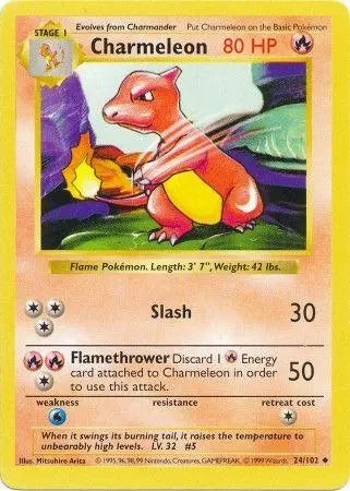 Charmeleon (24/102) [Base Set Shadowless Unlimited] - Doe's Cards