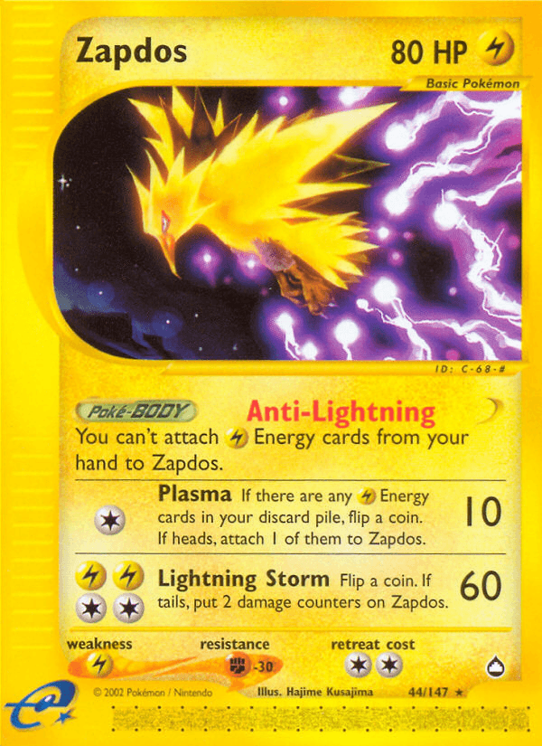 Zapdos (44/147) [Aquapolis] - Doe's Cards