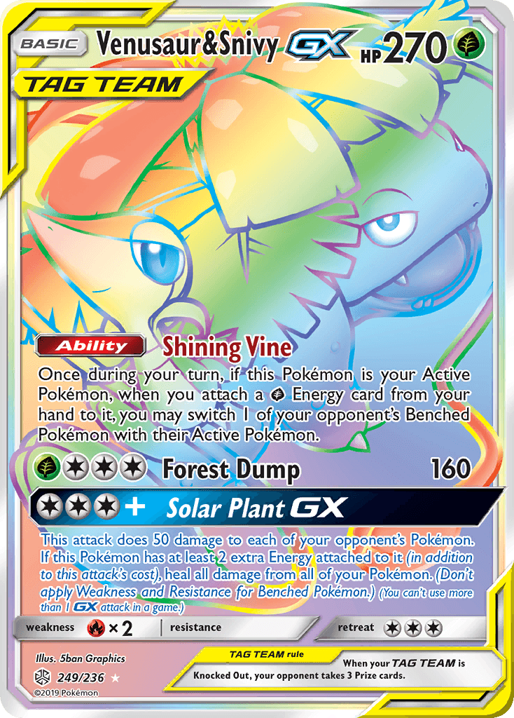 Venusaur & Snivy GX (249/236) [Sun & Moon: Cosmic Eclipse] - Doe's Cards