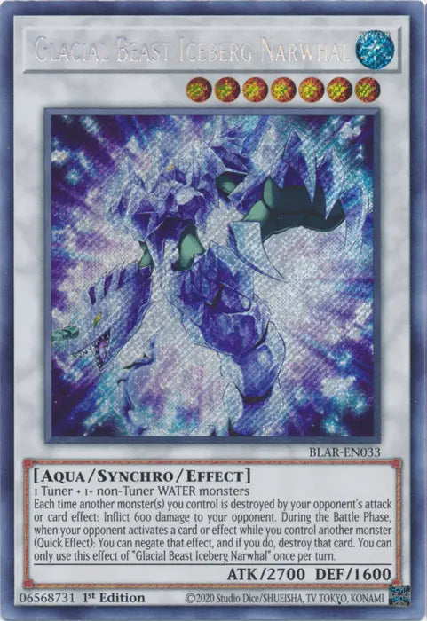 Glacial Beast Iceberg Narwhal [BLAR-EN033] Secret Rare - Doe's Cards