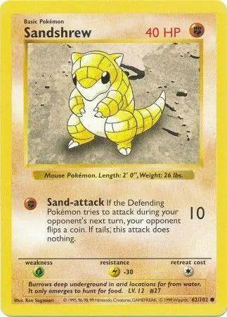 Sandshrew (62/102) [Base Set Shadowless Unlimited] - Doe's Cards