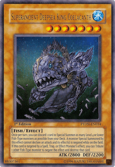 Superancient Deepsea King Coelacanth [PTDN-EN034] Ultra Rare - Doe's Cards