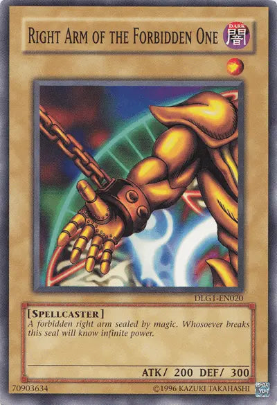 Right Arm of the Forbidden One [DLG1-EN020] Common - Doe's Cards