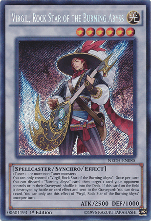 Virgil, Rock Star of the Burning Abyss [NECH-EN085] Secret Rare - Doe's Cards