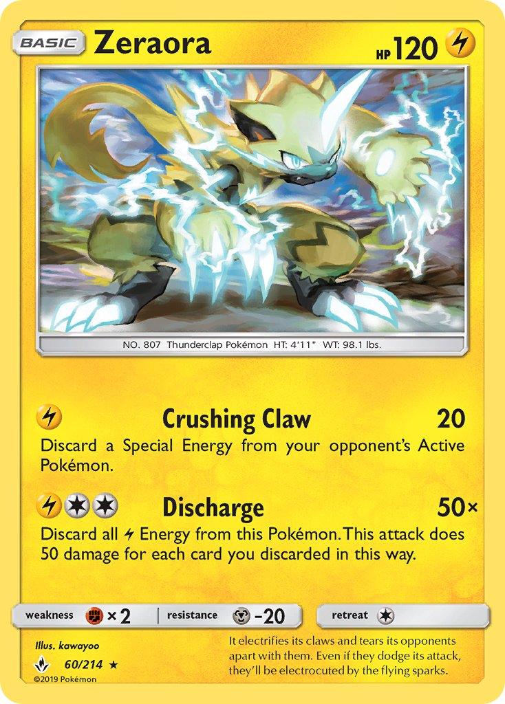 Zeraora (60/214) (Cracked Ice Holo) (Theme Deck Exclusive) [Sun & Moon: Unbroken Bonds] - Doe's Cards