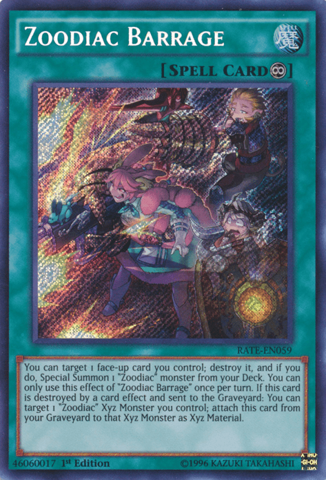 Zoodiac Barrage [RATE-EN059] Secret Rare - Doe's Cards