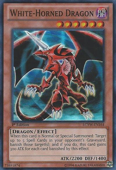 White-Horned Dragon [LCYW-EN164] Super Rare - Doe's Cards