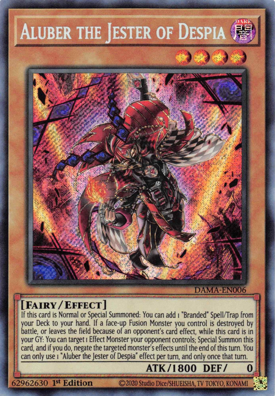 Aluber the Jester of Despia [DAMA-EN006] Secret Rare - Doe's Cards