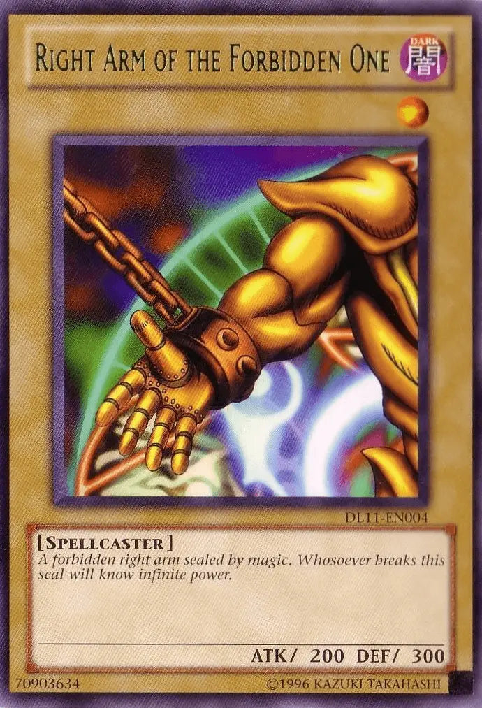 Right Arm of the Forbidden One (Green) [DL11-EN004] Rare - Doe's Cards
