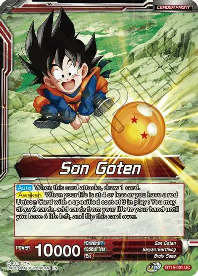 Son Goten // SS Son Goten, Kamehameha Miracle (BT15-001) [Saiyan Showdown] - Doe's Cards