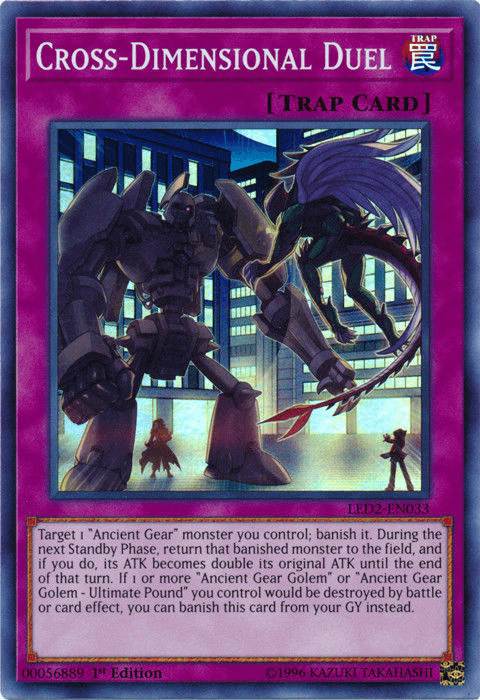 Cross-Dimensional Duel [LED2-EN033] Super Rare - Doe's Cards