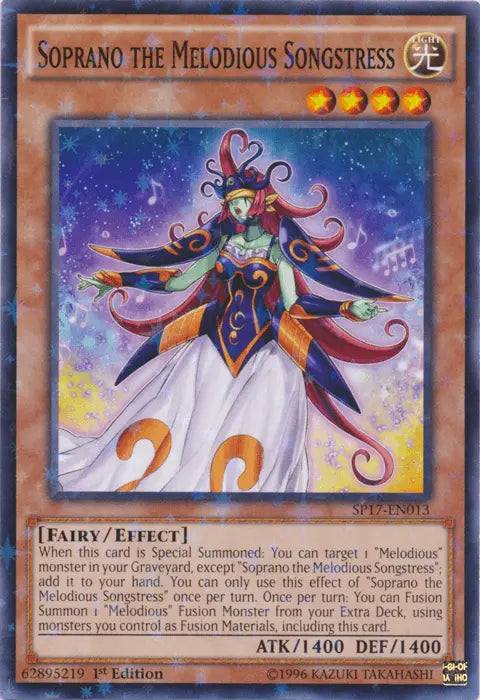 Soprano the Melodious Songstress [SP17-EN013] Starfoil Rare - Doe's Cards