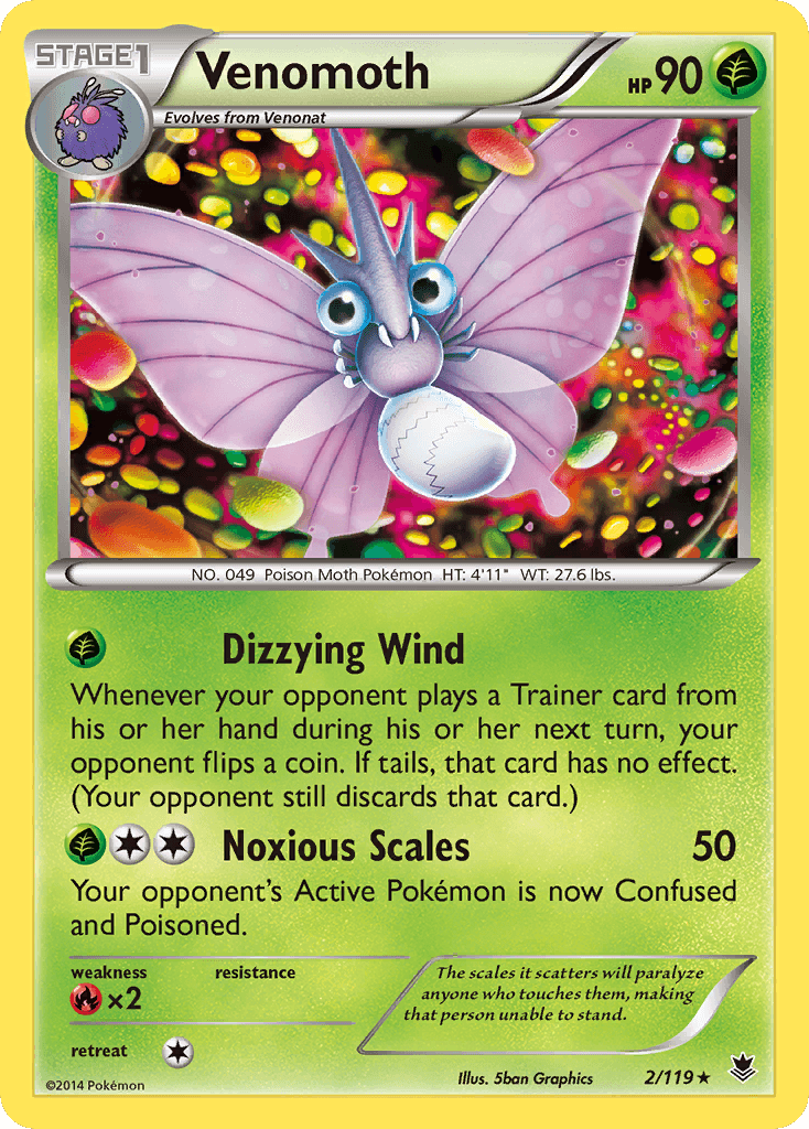 Venomoth (2/119) [XY: Phantom Forces] - Doe's Cards