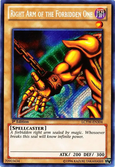 Right Arm of the Forbidden One [LCYW-EN304] Secret Rare - Doe's Cards