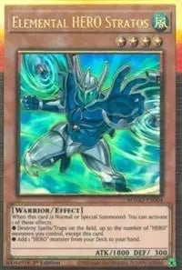 Elemental HERO Stratos (Alternate Art) [MAGO-EN004] Gold Rare - Doe's Cards