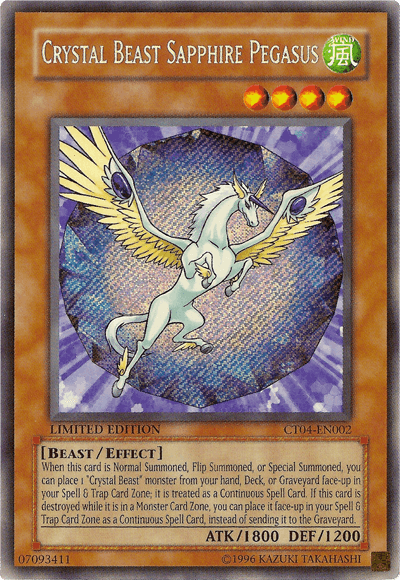 Crystal Beast Sapphire Pegasus [CT04-EN002] Secret Rare - Doe's Cards