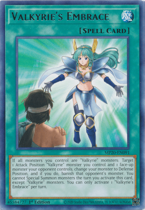 Valkyrie's Embrace [MP20-EN091] Rare - Doe's Cards