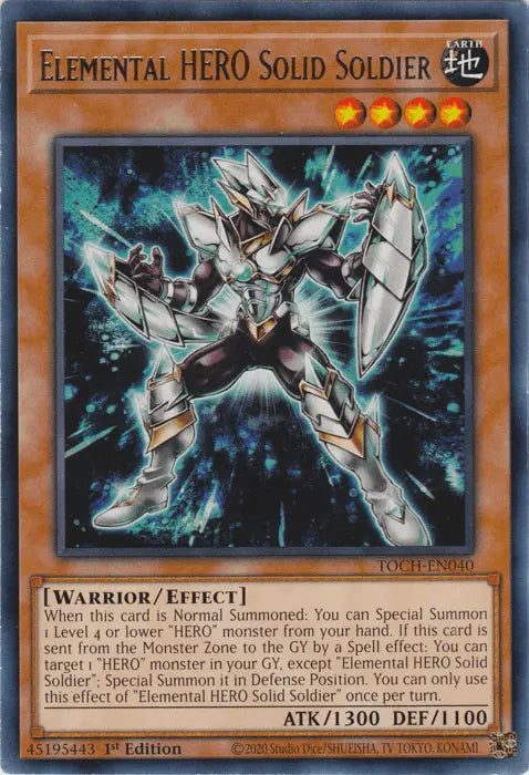 Elemental Hero Solid Soldier [TOCH-EN040] Rare - Doe's Cards