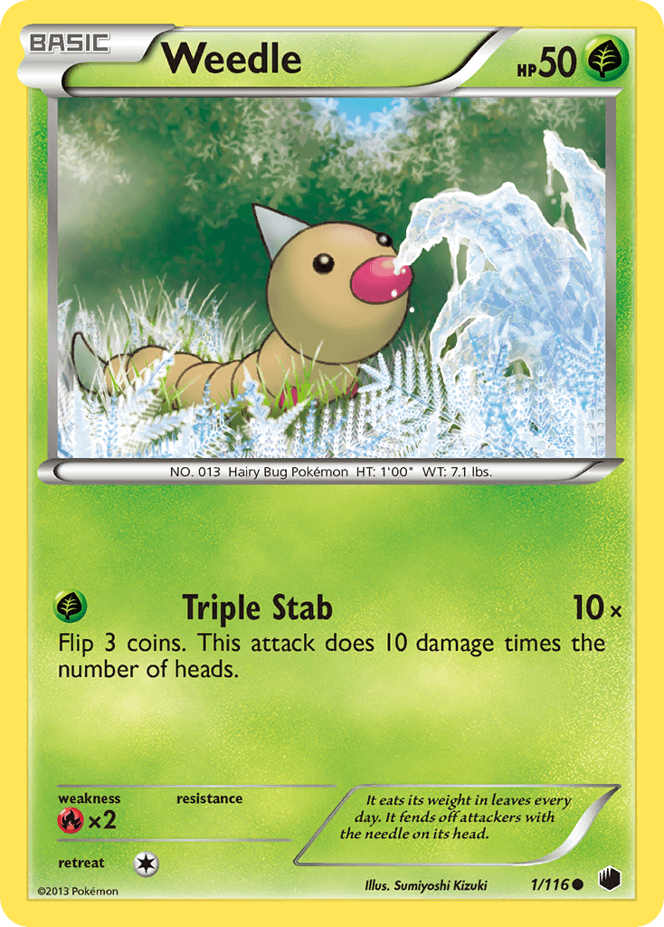 Weedle (1/116) [Black & White: Plasma Freeze] - Doe's Cards