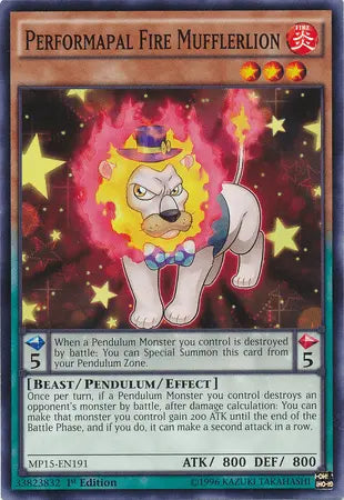 Performapal Fire Mufflerlion [MP15-EN191] Common - Doe's Cards