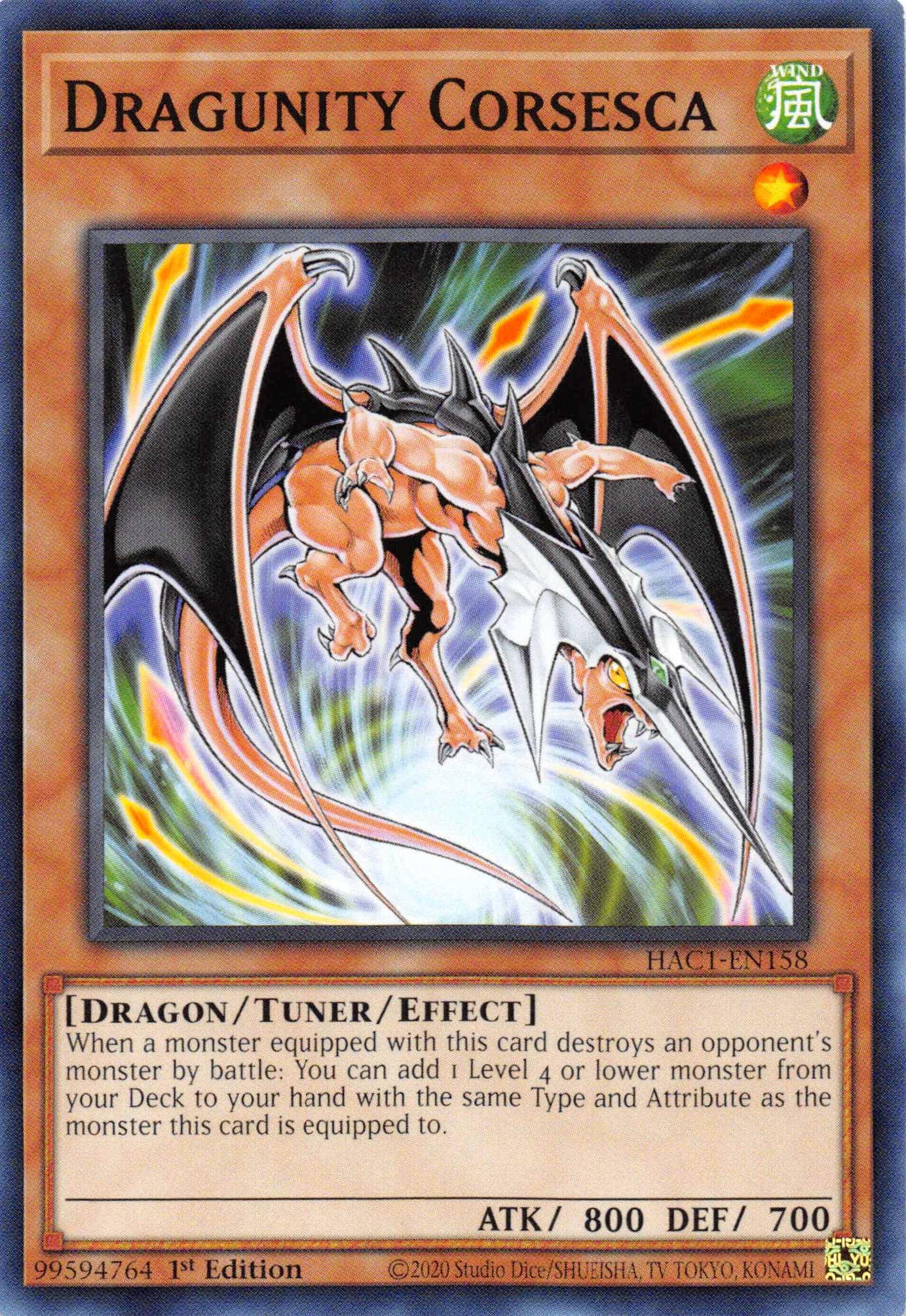 Dragunity Corsesca [HAC1-EN158] Common - Doe's Cards