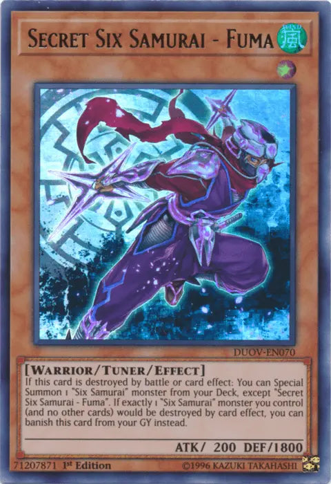 Secret Six Samurai - Fuma [DUOV-EN070] Ultra Rare - Doe's Cards