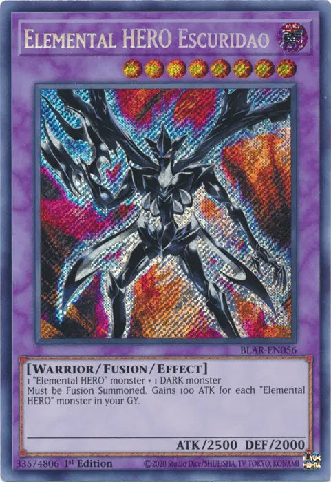 Elemental Hero Escuridao [BLAR-EN056] Secret Rare - Doe's Cards