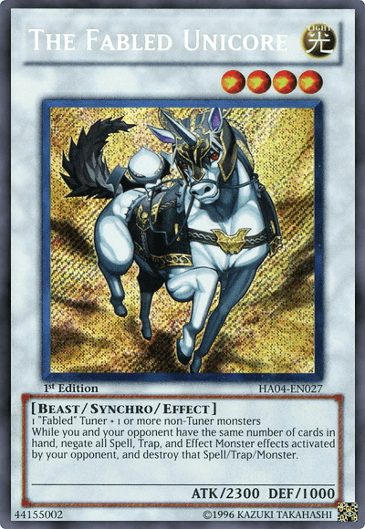 The Fabled Unicore [HA04-EN027] Secret Rare - Doe's Cards