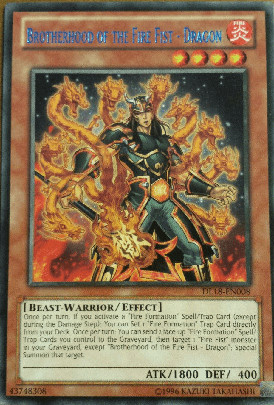 Brotherhood of the Fire Fist - Dragon (Blue) [DL18-EN008] Rare - Doe's Cards