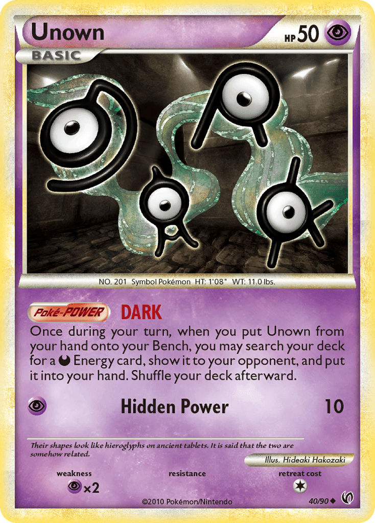 Unown (40/90) [HeartGold & SoulSilver: Undaunted] - Doe's Cards