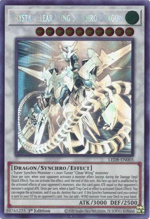 Crystal Clear Wing Synchro Dragon [LED8-EN005] Ghost Rare - Doe's Cards