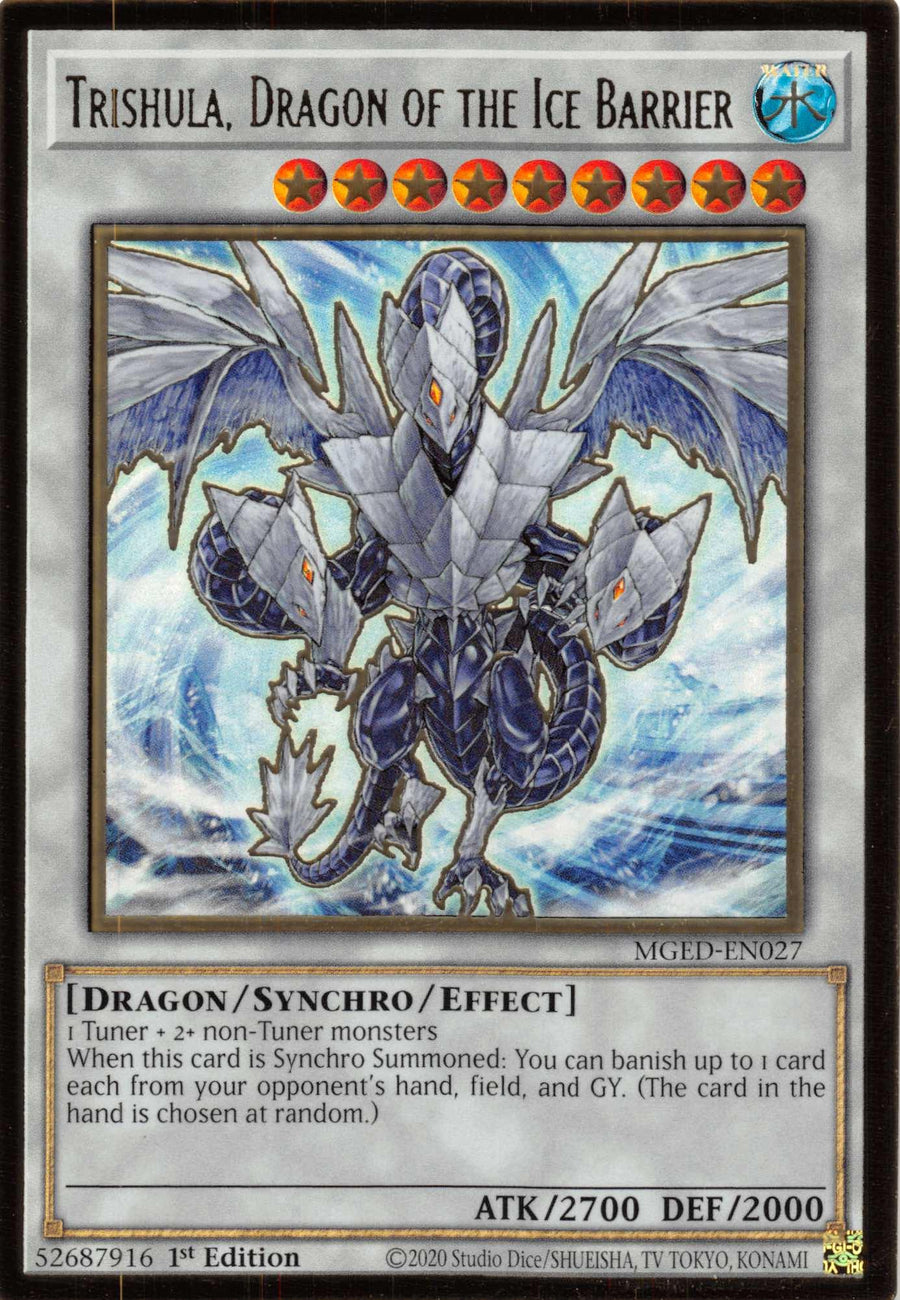 Trishula, Dragon of the Ice Barrier [MGED-EN027] Gold Rare - Doe's Cards