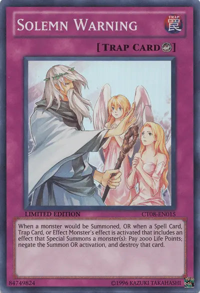Solemn Warning [CT08-EN015] Super Rare - Doe's Cards