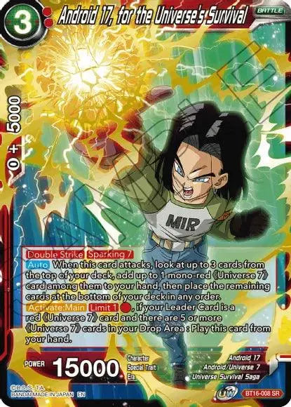 Android 17, for the Universe's Survival (BT16-008) [Realm of the Gods] - Doe's Cards