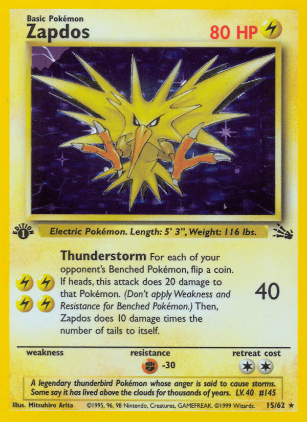 Zapdos (15/62) [Fossil 1st Edition] - Doe's Cards