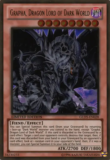 Grapha, Dragon Lord of Dark World [GLD5-EN028] Gold Rare - Doe's Cards