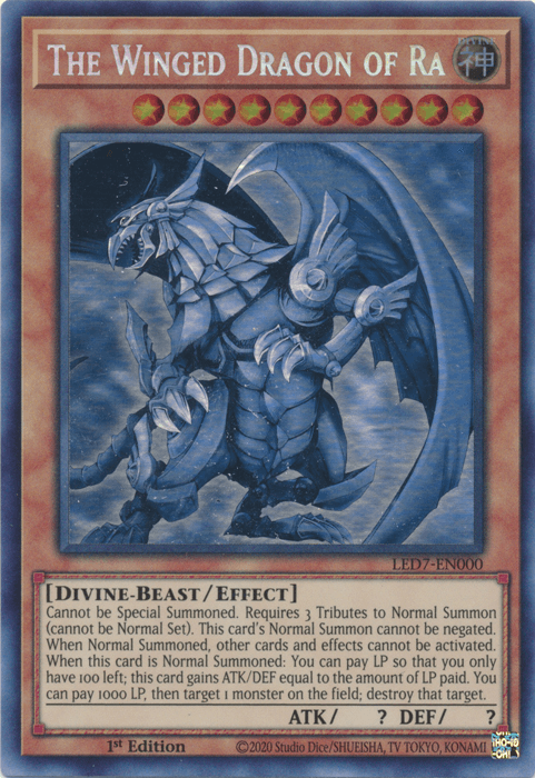 The Winged Dragon of Ra (Ghost Rare) [LED7-EN000] Ghost Rare - Doe's Cards