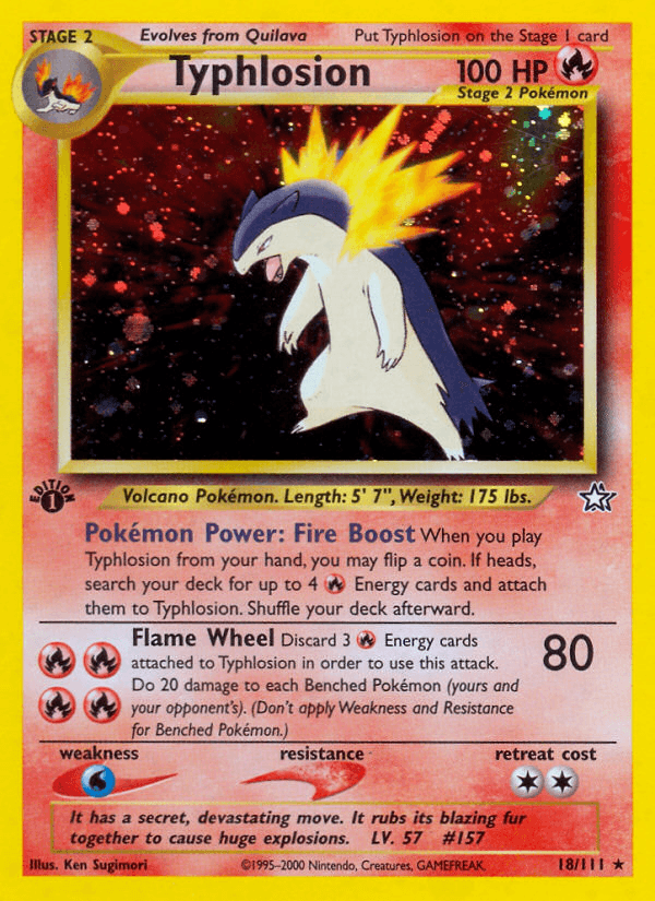 Typhlosion (18/111) [Neo Genesis 1st Edition] - Doe's Cards