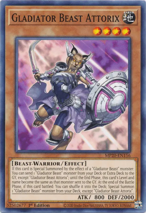 Gladiator Beast Attorix [MP20-EN156] Common - Doe's Cards