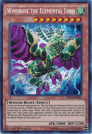 Windrose the Elemental Lord [MP14-EN022] Secret Rare - Doe's Cards