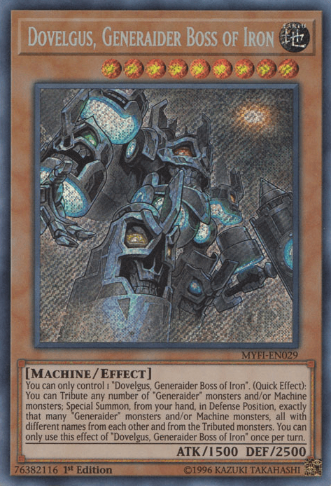 Dovelgus, Generaider Boss of Iron [MYFI-EN029] Secret Rare - Doe's Cards