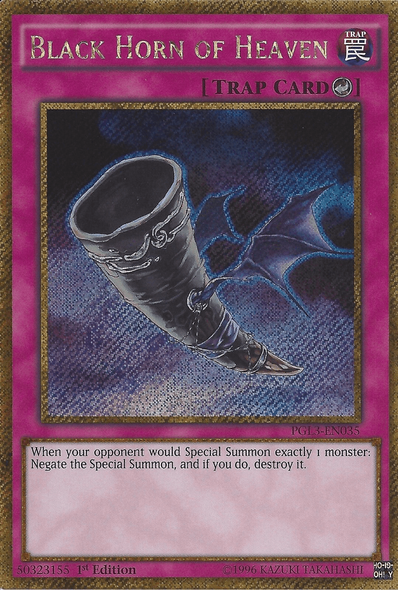 Black Horn of Heaven [PGL3-EN035] Gold Secret Rare - Doe's Cards