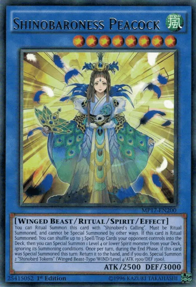 Shinobaroness Peacock [MP17-EN200] Rare - Doe's Cards