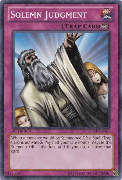 Solemn Judgment [BP01-EN047] Starfoil Rare - Doe's Cards