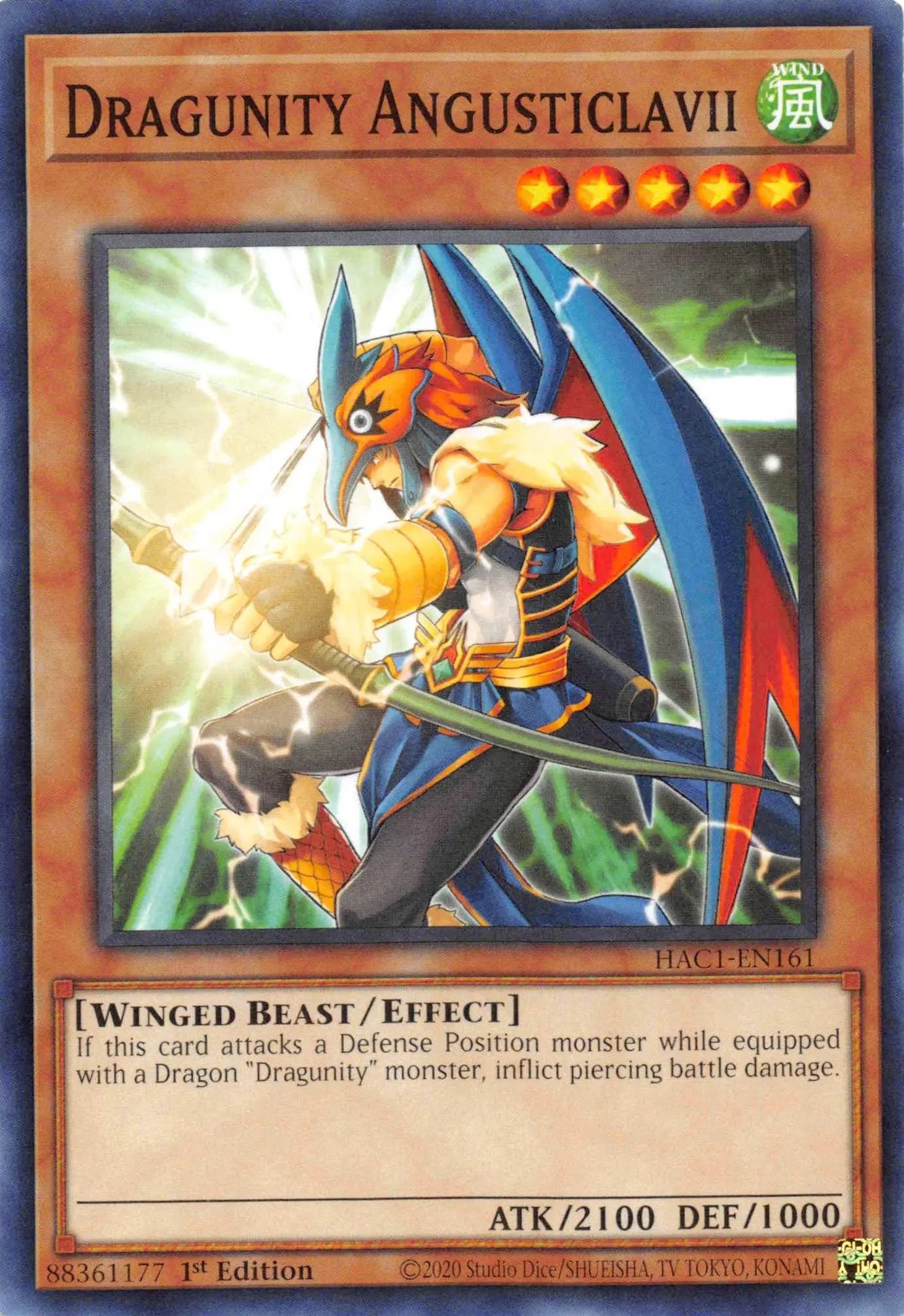 Dragunity Angusticlavii [HAC1-EN161] Common - Doe's Cards