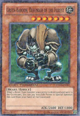 Green Baboon, Defender of the Forest [DT03-EN057] Common - Doe's Cards