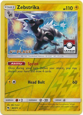 Zebstrika (82/214) (League Promo 4th Place) [Sun & Moon: Lost Thunder] - Doe's Cards