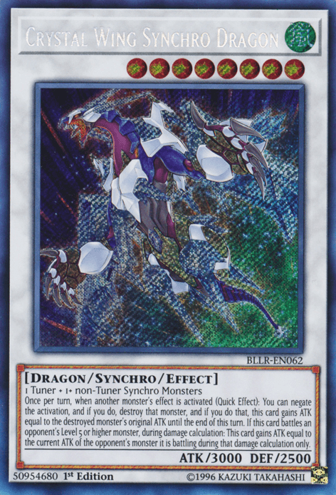 Crystal Wing Synchro Dragon [BLLR-EN062] Secret Rare - Doe's Cards