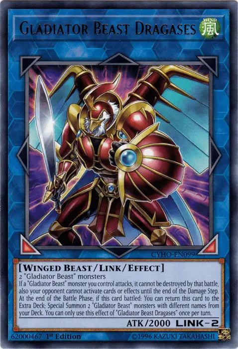 Gladiator Beast Dragases [CYHO-EN099] Rare - Doe's Cards